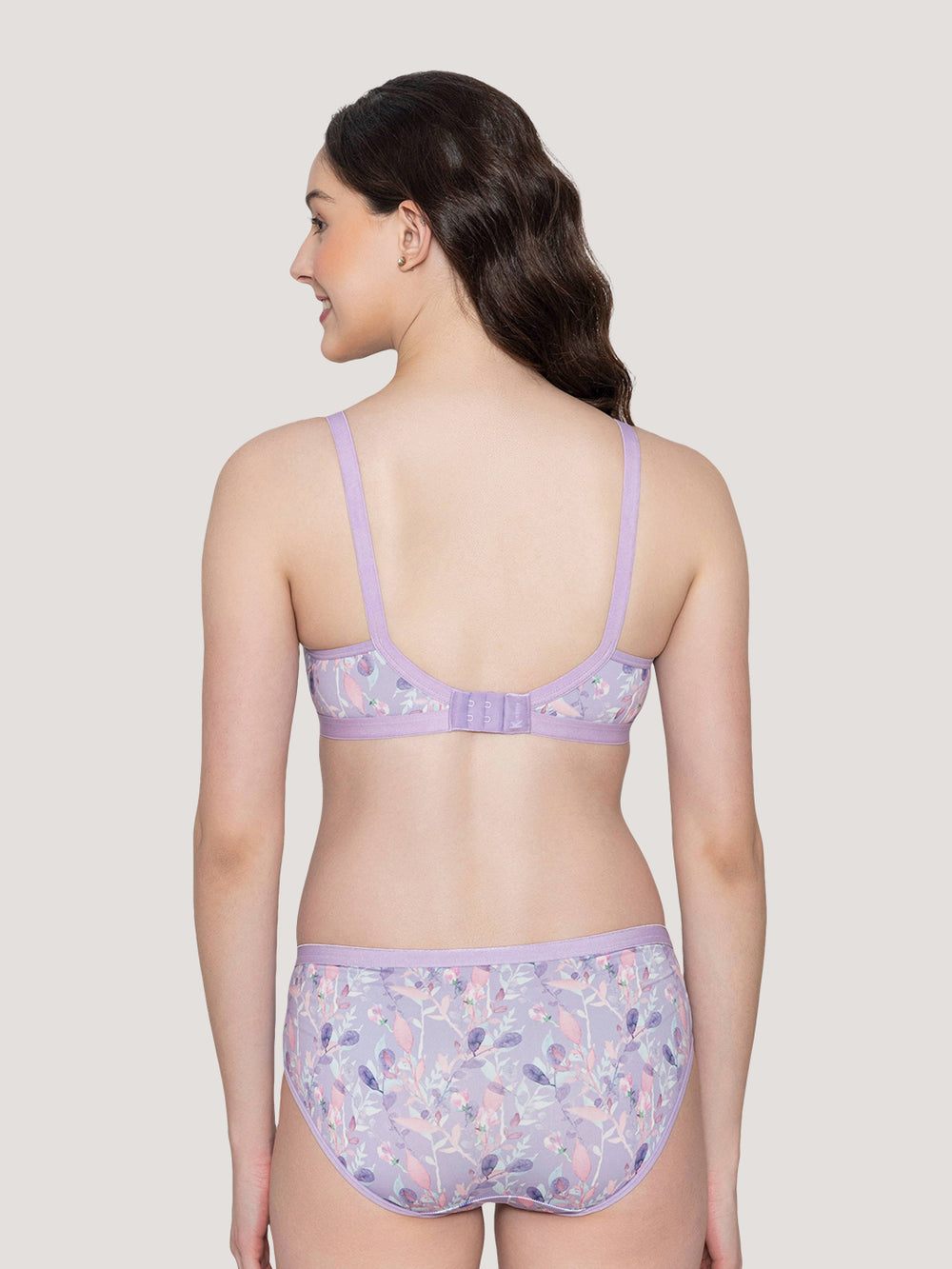 Samara Everyday Printed Lingerie Set-LAVENDER