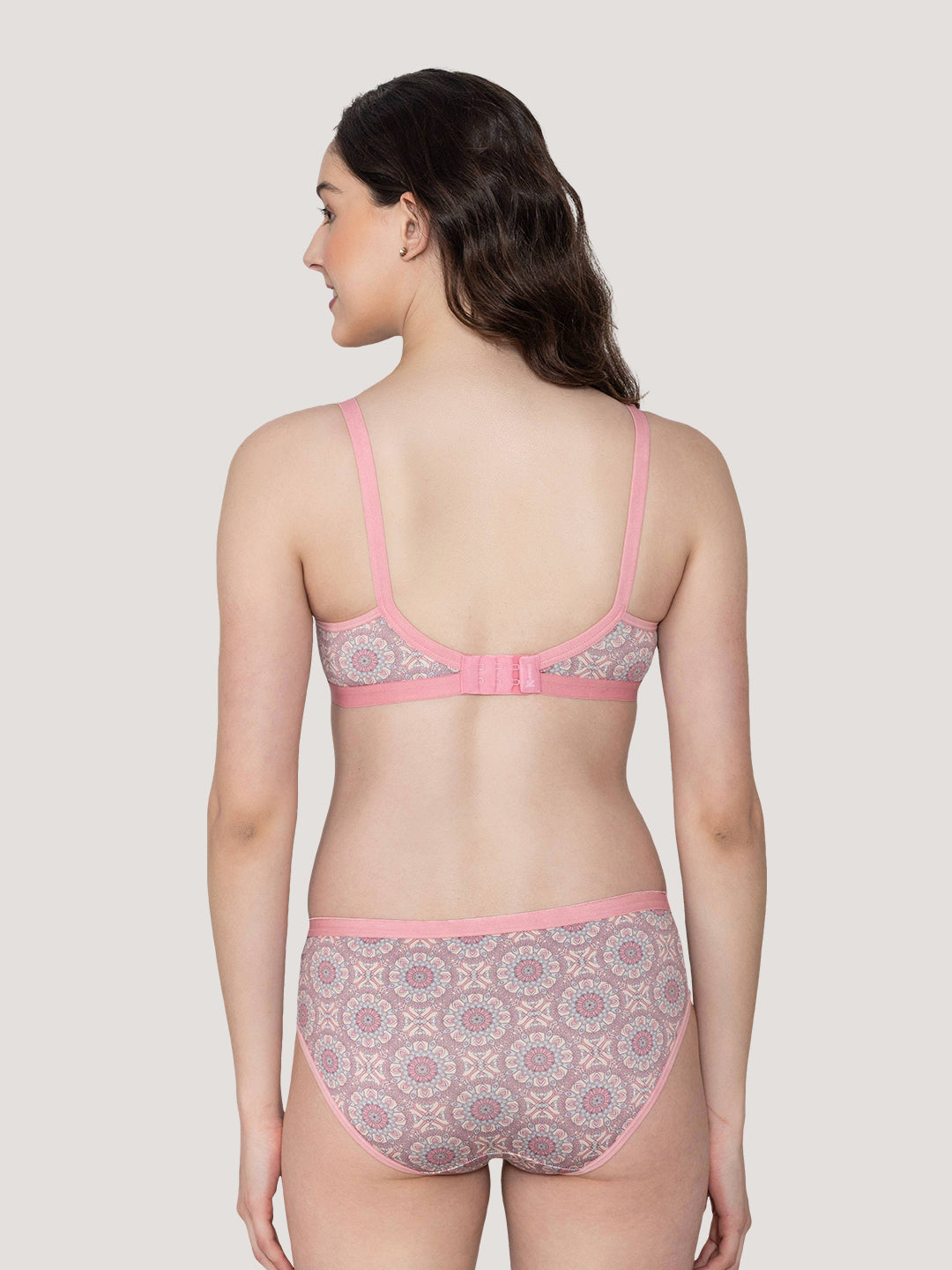 Samara Everyday Printed Lingerie Set-PINK