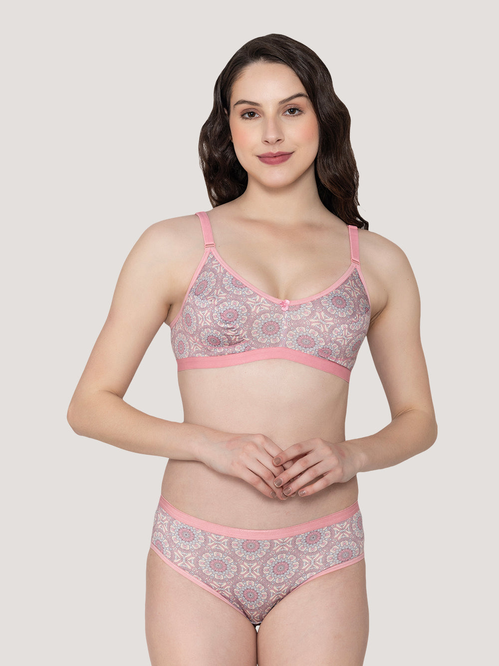 Samara Everyday Printed Lingerie Set-PINK