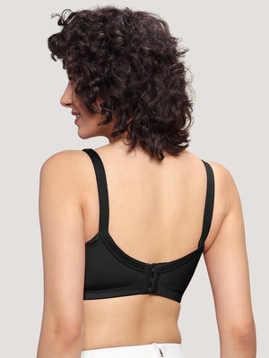 Kalyani Sandy Women’s Full Coverage Non-Padded Lace Bra with M Frame Front Panel Pack of 2 | NUDE BLACK