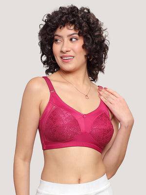 Kalyani Sandy Women’s Full Coverage Non-Padded Lace Bra with M Frame Front Panel Pack of 2 | L.WINE L.WINE