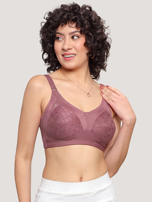 Kalyani Sandy Women’s Full Coverage Non-Padded Lace Bra with M Frame Front Panel Pack of 2 | ONION RUST ONION RUST