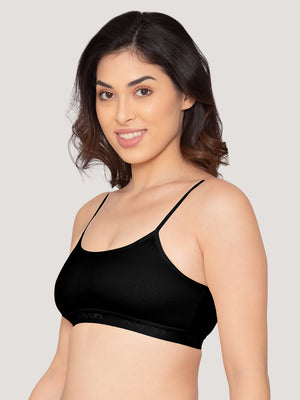 Sanorita Full Coverage Daily Wear Beginners Bra | Pack of 3-BLACK BLACK BLACK