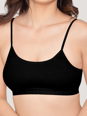 Sanorita Full Coverage Daily Wear Beginners Bra | Pack of 3-BLACK BLACK BLACK