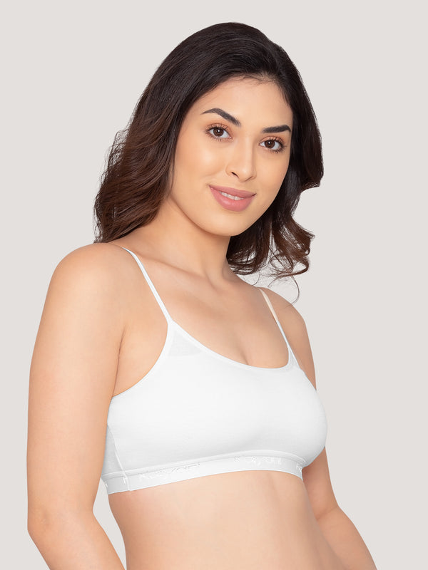 Sanorita Full Coverage Daily Wear Beginners Bra | Pack of 3-WHITE WHITE WHITE