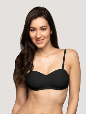 Selena Demi Cup Tube Bra/T-Shirt Bra Pack of 2-BLACK NUDE