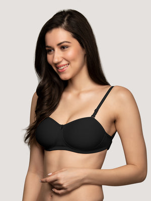 Selena Demi Cup Tube Bra/T-Shirt Bra-BLACK