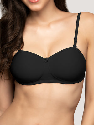 Selena Demi Cup Tube Bra/T-Shirt Bra Pack of 2-BLACK NUDE
