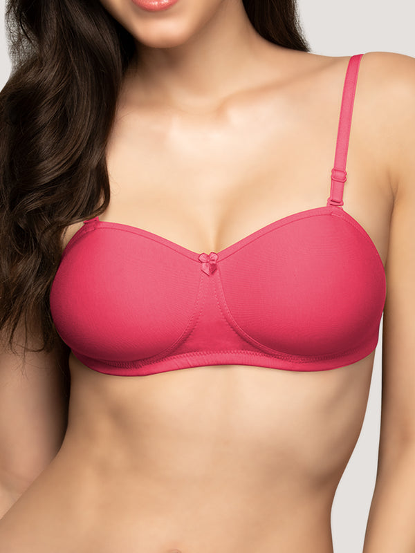 Selena Demi Cup Tube Bra/T-Shirt Bra-HOT PINK