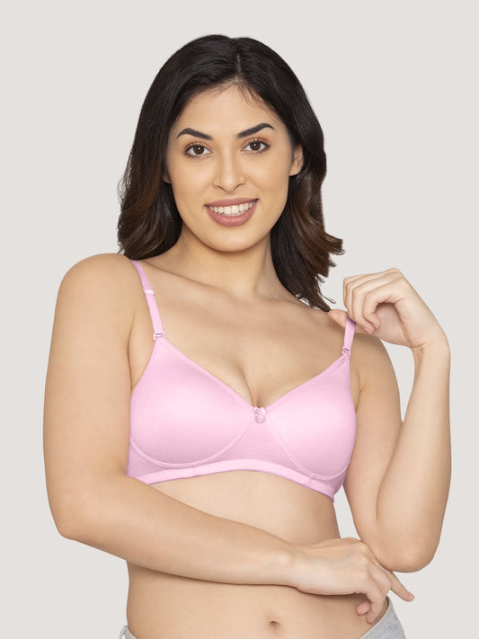 Sharon Detachable Straps Padded T-Shirt Bra-PINK