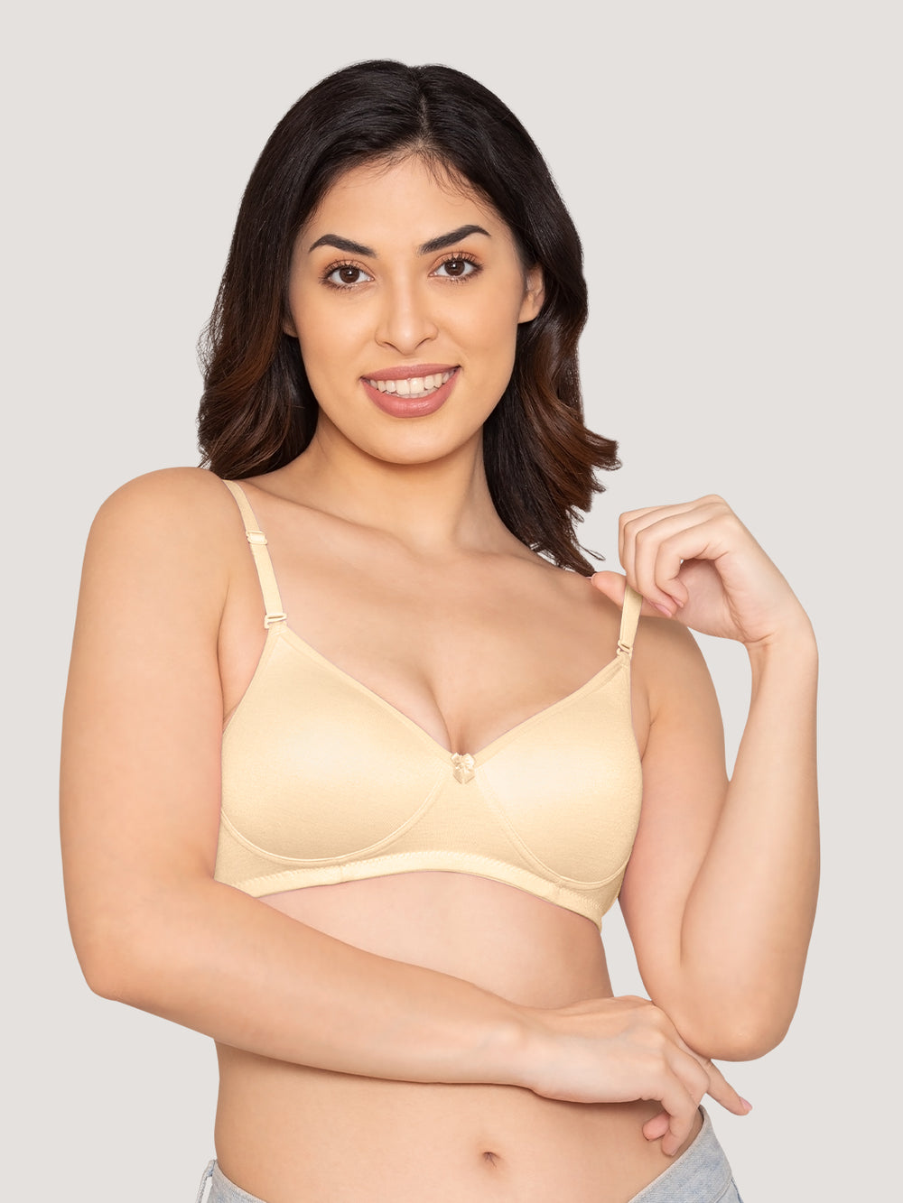 Sharon Detachable Straps Padded T-Shirt Bra-SKIN