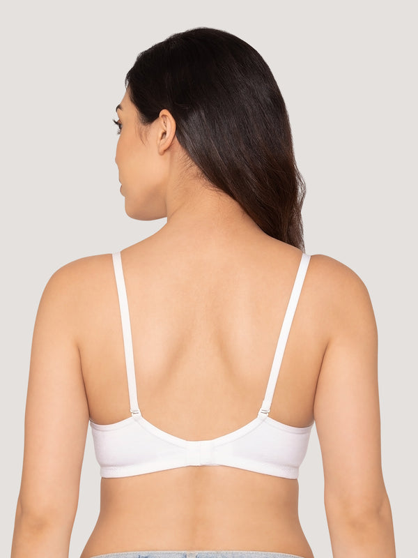 Sharon Detachable Straps Padded T-Shirt Bra-WHITE