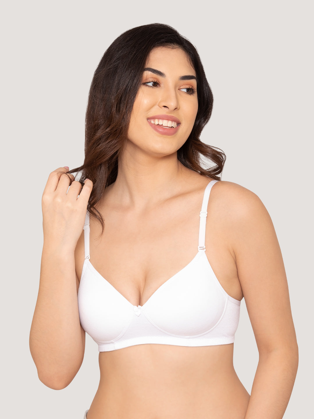 Sharon Detachable Straps Padded T-Shirt Bra-WHITE