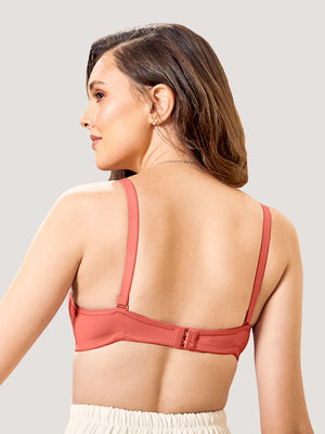 Sheley Soft Padded Full Coverage Stylish Bra-CORAL