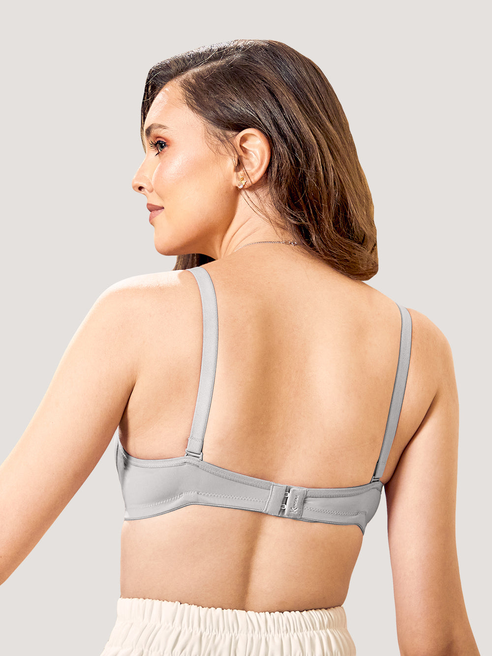 Sheley Women's Wirefree Soft Padded Cups Detachable Straps Bra-DARK VIOLET L.GREY