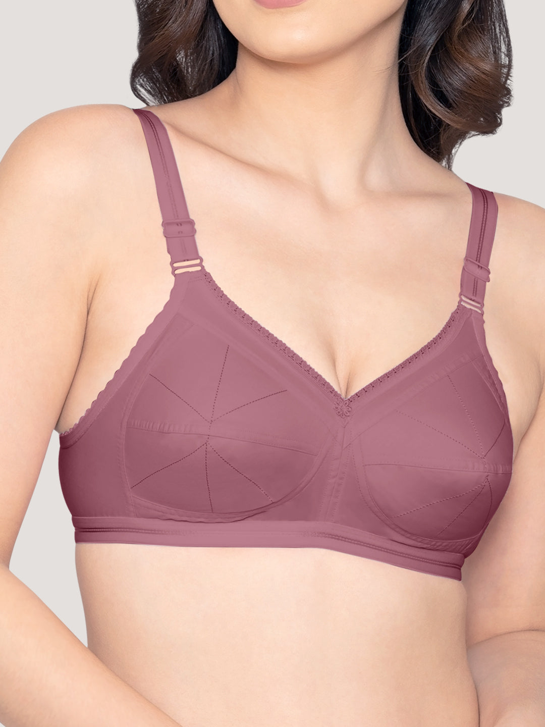 Damini Full Coverage Cotton Everyday Bra | Pack of 3-FAWN ONION BLACK