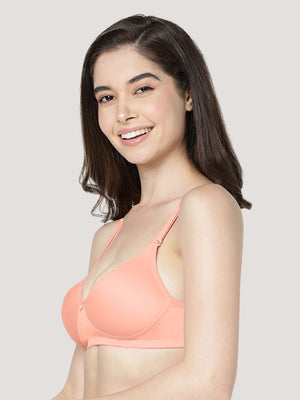 Maria Light Padded Fuller Cups Everyday Bra | Pack of 3-D.RUST PEACH SKIN