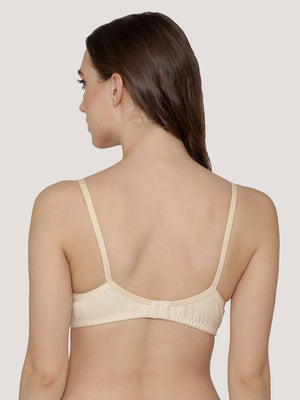 Deepali Non Padded Everyday Lace Bra | Pack of 3-ONION SKIN WHITE