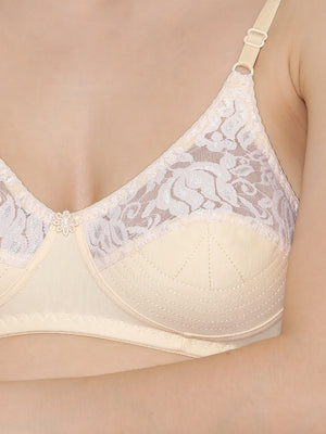 Deepali Non Padded Everyday Lace Bra | Pack of 3-ONION SKIN BLACK