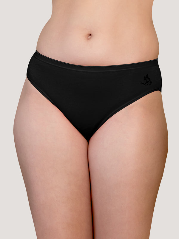 Snow Mid Waist Hipster Panties | Pack of 3-BLACK BLACK BLACK