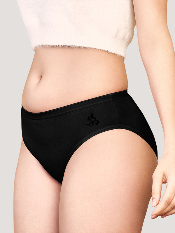 Snow Women's Mid Waist Hipster Panties | Pack-of-6-BLK BLK ND ND PRS PPCH