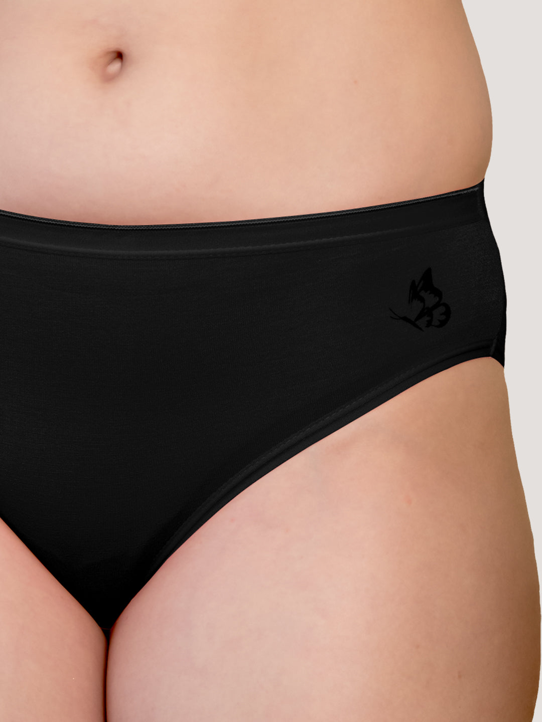 Snow Mid Waist Hipster Panties | Pack of 3-BLACK BLACK BLACK