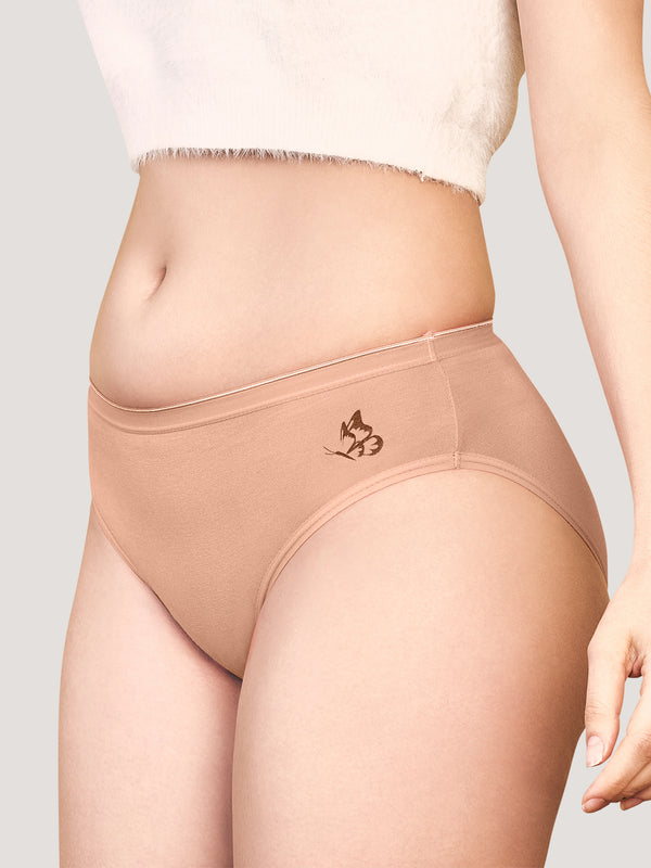 Snow Mid Waist Hipster Panties | Pack of 3-NUDE NUDE NUDE