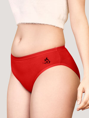 Snow Mid Waist Hipster Panties | Pack of 3-P.PEACH RED BLACK