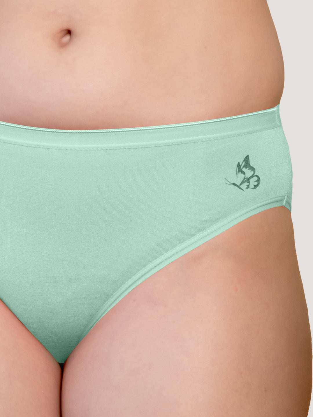 Snow Mid Waist Hipster Panties | Pack of 3-SEA GREEN SEA GREEN SEA GREEN