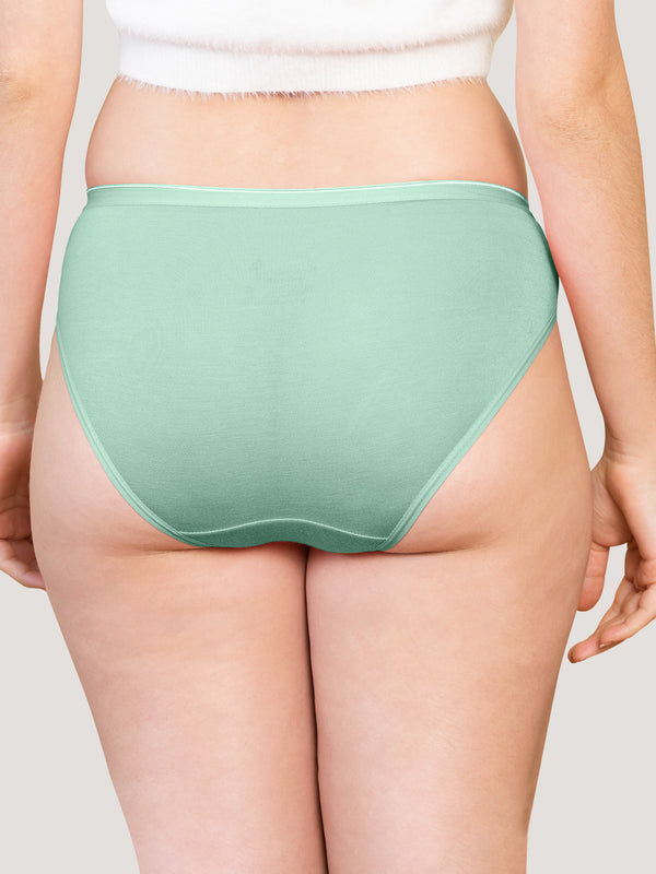 Snow Mid Waist Hipster Panties | Pack of 3-SEA GREEN SEA GREEN SEA GREEN