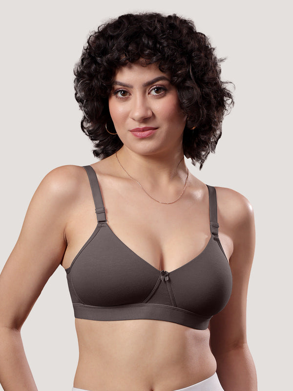 Tessa Full Support Seamless Designer Bra for Women Pack of 2-ASH ASH