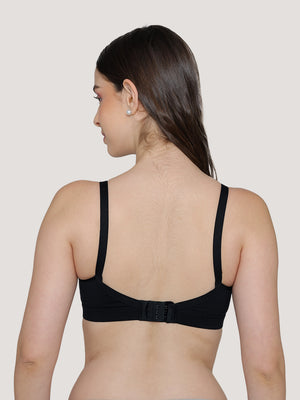 Tessa Full Support Seamless Designer Bra for Women Pack of 2-L.GREY BLACK