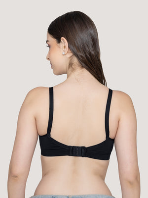 Tessa Full Support Seamless Designer Bra for Women Pack of 2-BLACK FAWN