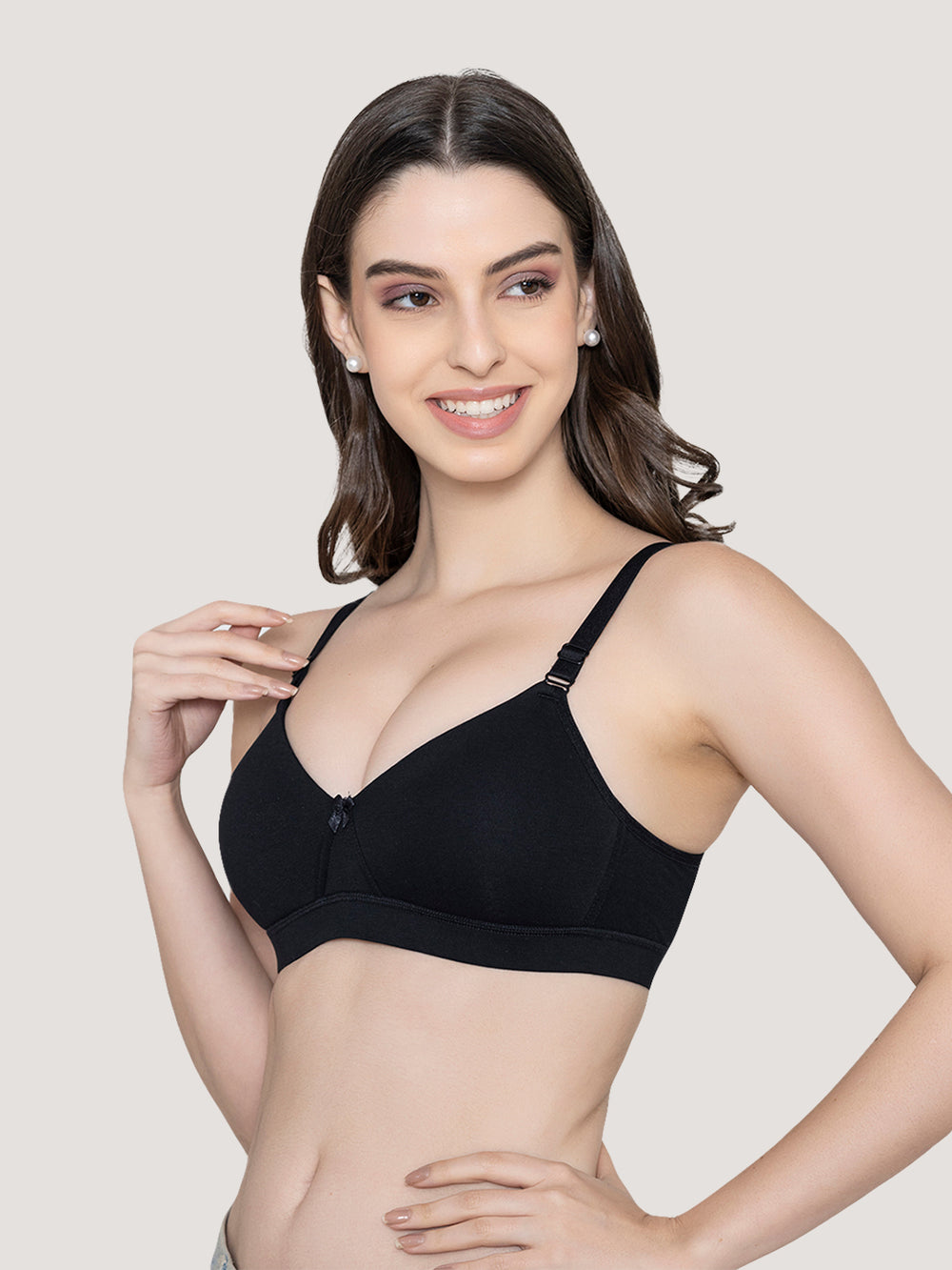 Tessa Full Support Seamless Designer Bra for Women Pack of 2-BLACK WHITE