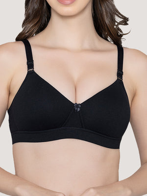 Tessa Full Support Seamless Designer Bra for Women-BLACK