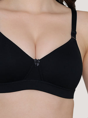 Tessa Full Support Seamless Designer Bra for Women Pack of 2-ONION BLACK