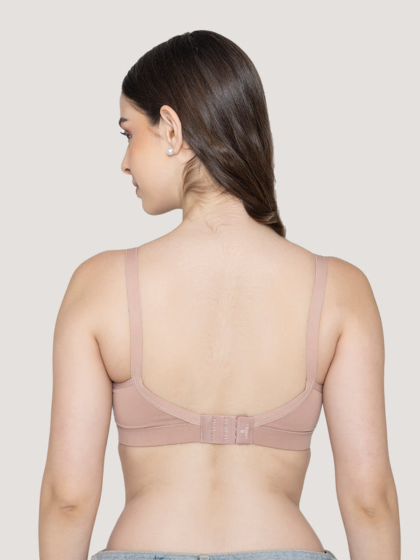 Tessa Full Support Seamless Designer Bra for Women-FAWN