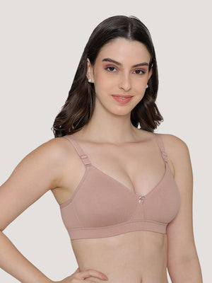 Tessa Full Support Seamless Designer Bra for Women Pack of 2-ASH FAWN