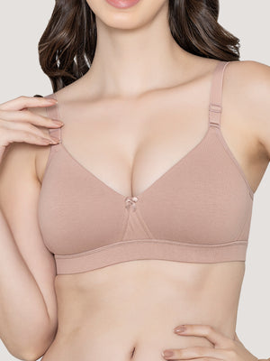 Tessa Full Support Seamless Designer Bra for Women-FAWN