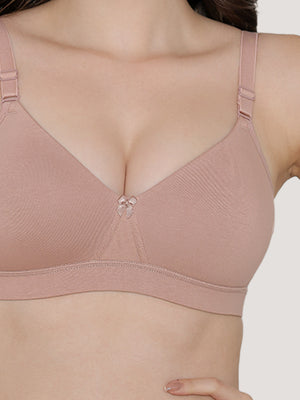 Tessa Full Support Seamless Designer Bra for Women Pack of 2-ASH FAWN