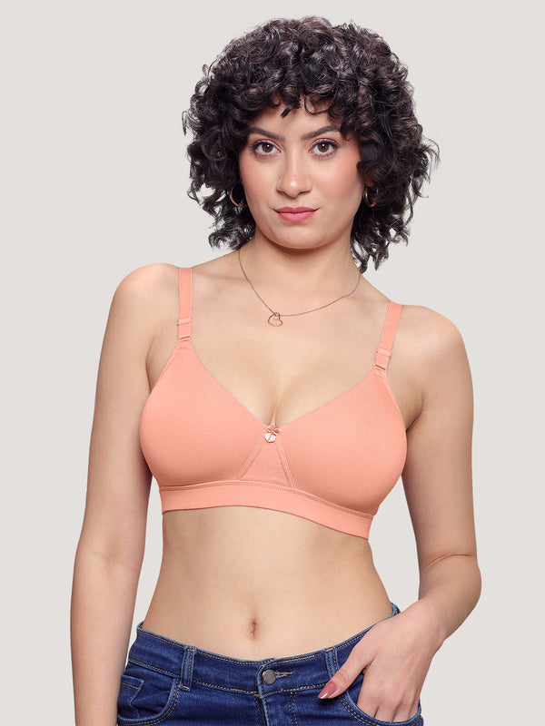 Tessa Full Support Seamless Designer Bra for Women Pack of 2-L.PEACH L.PEACH