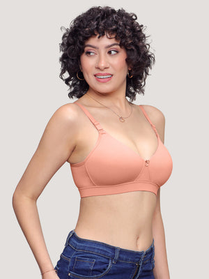Tessa Full Support Seamless Designer Bra for Women Pack of 2-L.PEACH L.PEACH