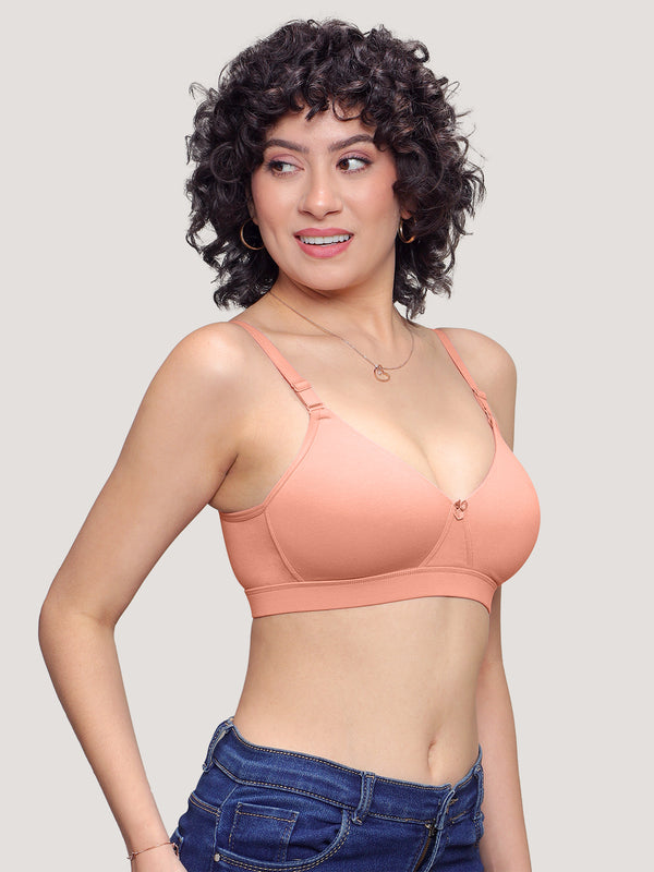 Tessa Full Support Seamless Designer Bra for Women Pack of 2-L.PEACH L.PEACH