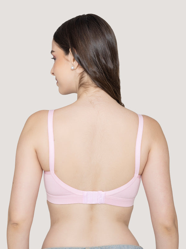 Tessa Full Support Seamless Designer Bra for Women Pack of 2-L.PINK WHITE
