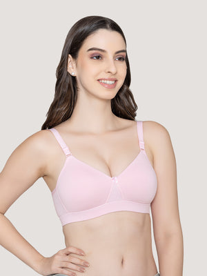 Tessa Full Support Seamless Designer Bra for Women Pack of 2-L.PINK WHITE