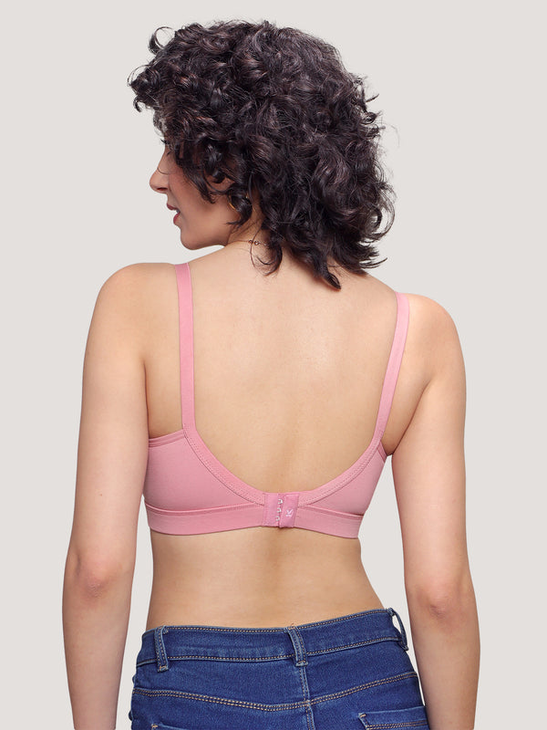 Tessa Full Support Seamless Designer Bra for Women Pack of 2-ONION FAWN