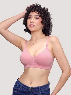 Tessa Full Support Seamless Designer Bra for Women Pack of 2-ONION FAWN