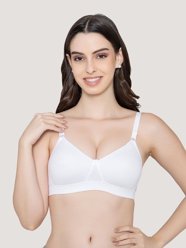 Tessa Full Support Seamless Designer Bra for Women Pack of 2-BLACK WHITE