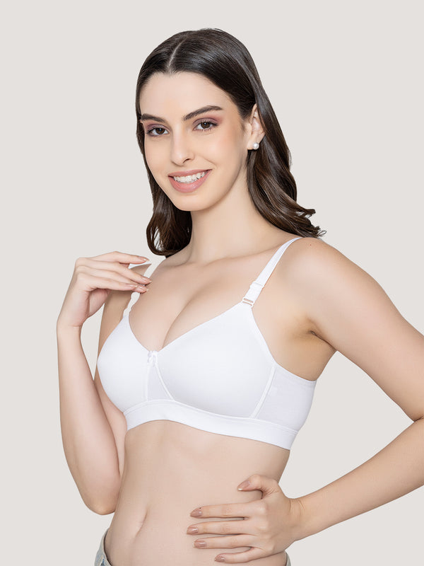 Tessa Full Support Seamless Designer Bra for Women Pack of 2-BLACK WHITE