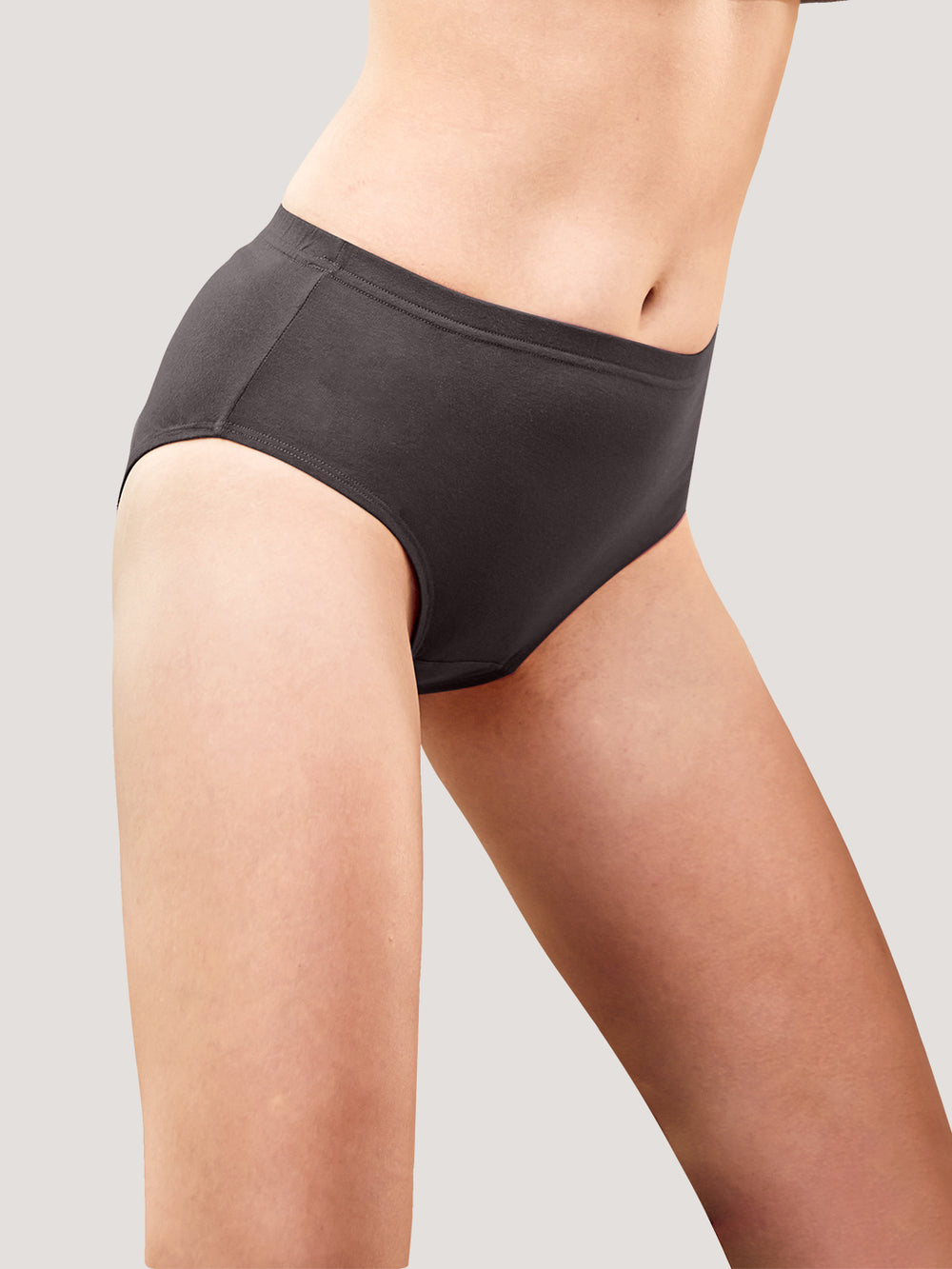 Theo Woman's Inner Elastic Hipster Panties | Pack of 6- BLK BLK ASH ASH PBLE PBLE